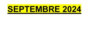 L'agenda de septembre